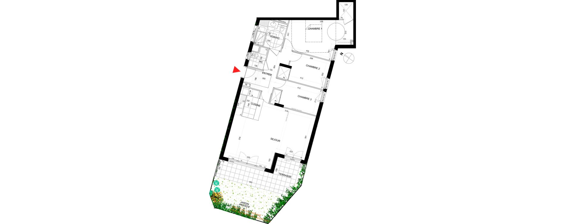 Appartement T4 de 86,58 m2 au Plessis-Tr&eacute;vise Le centre