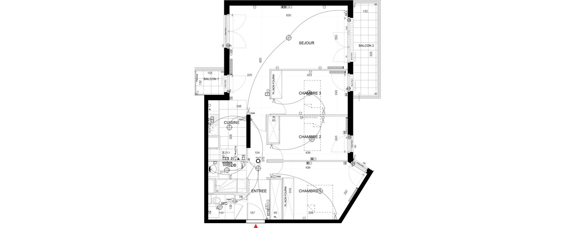 Appartement T4 de 81,76 m2 au Plessis-Tr&eacute;vise Le centre