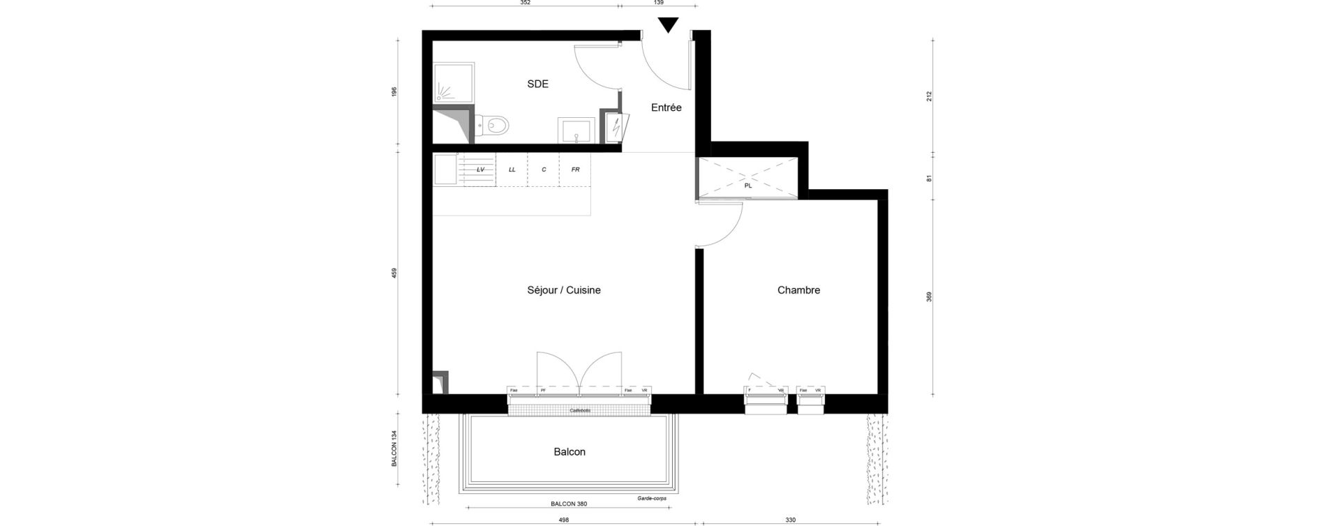 Appartement T2 de 46,00 m2 au Plessis-Tr&eacute;vise Le centre