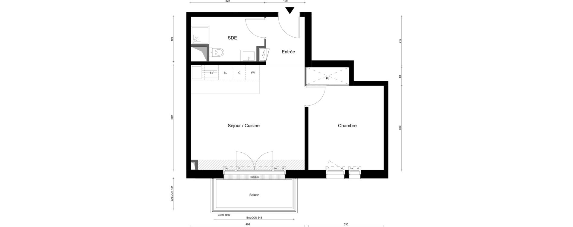 Appartement T2 de 46,00 m2 au Plessis-Tr&eacute;vise Le centre
