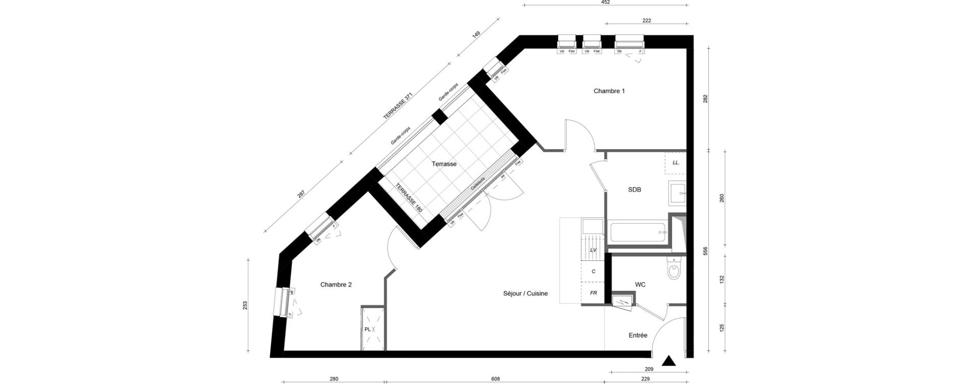 Appartement T3 de 62,80 m2 au Plessis-Tr&eacute;vise Le centre