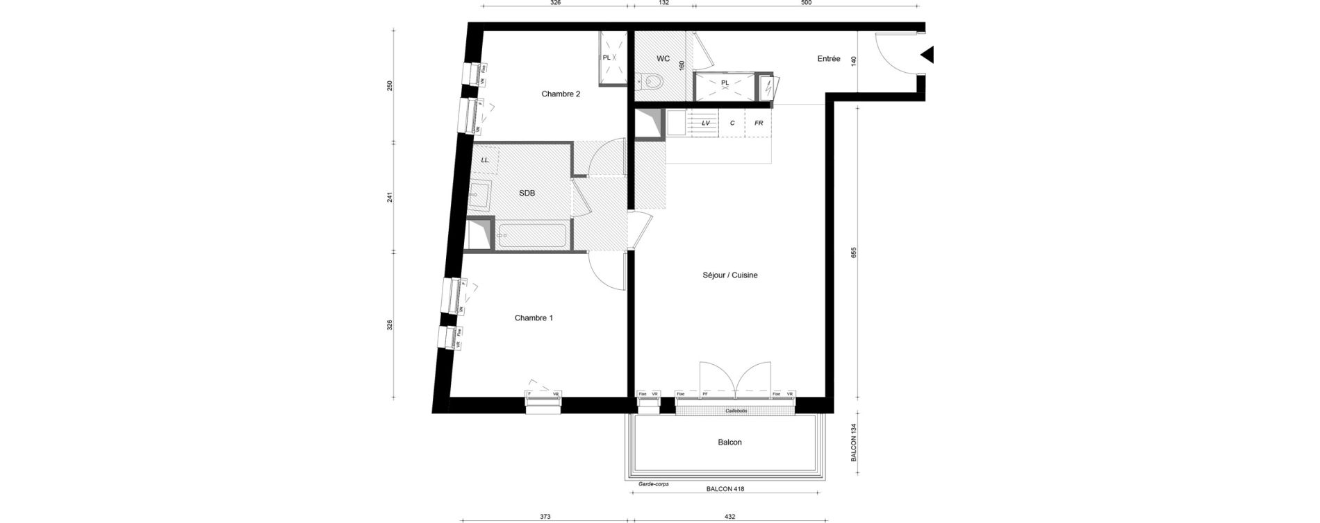 Appartement T3 de 67,10 m2 au Plessis-Tr&eacute;vise Le centre