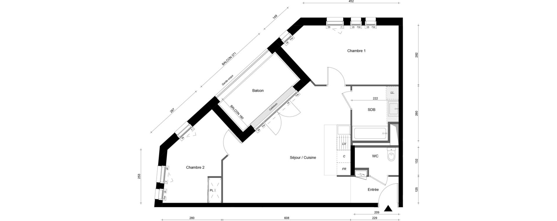 Appartement T3 de 62,80 m2 au Plessis-Tr&eacute;vise Le centre