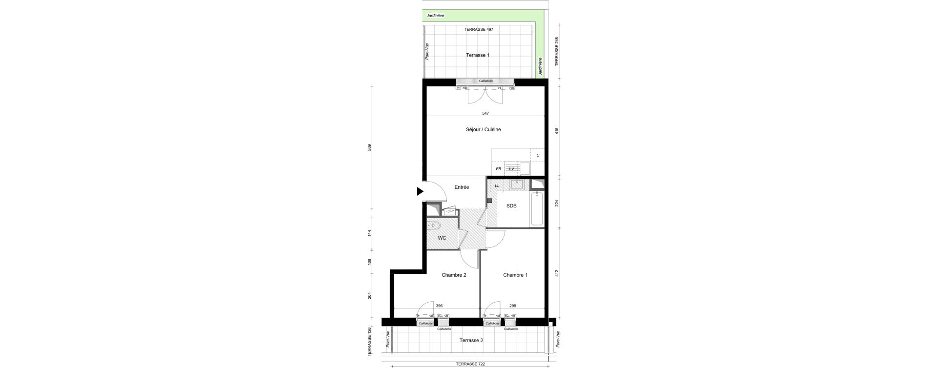 Appartement T3 de 59,90 m2 au Plessis-Tr&eacute;vise Le centre