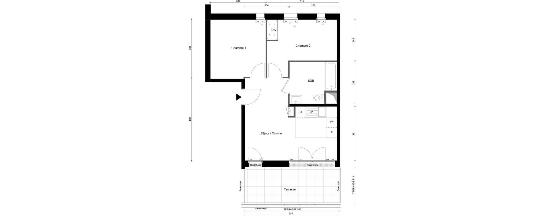 Appartement T3 de 51,30 m2 au Plessis-Tr&eacute;vise Le centre