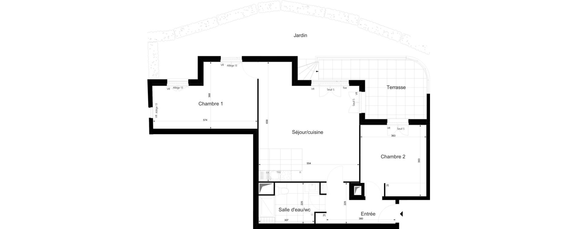 Appartement T3 de 76,84 m2 au Plessis-Tr&eacute;vise Le val roger - parc de la lande
