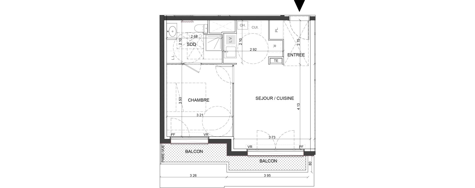 Appartement T2 de 40,18 m2 &agrave; L'Ha&yuml;-Les-Roses Centre