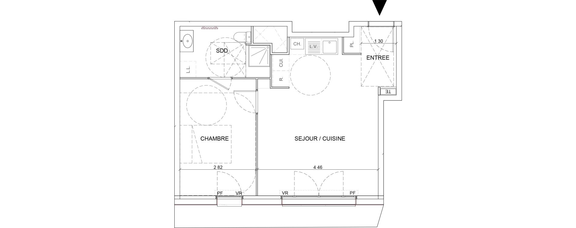 Appartement T2 de 44,80 m2 &agrave; L'Ha&yuml;-Les-Roses Centre