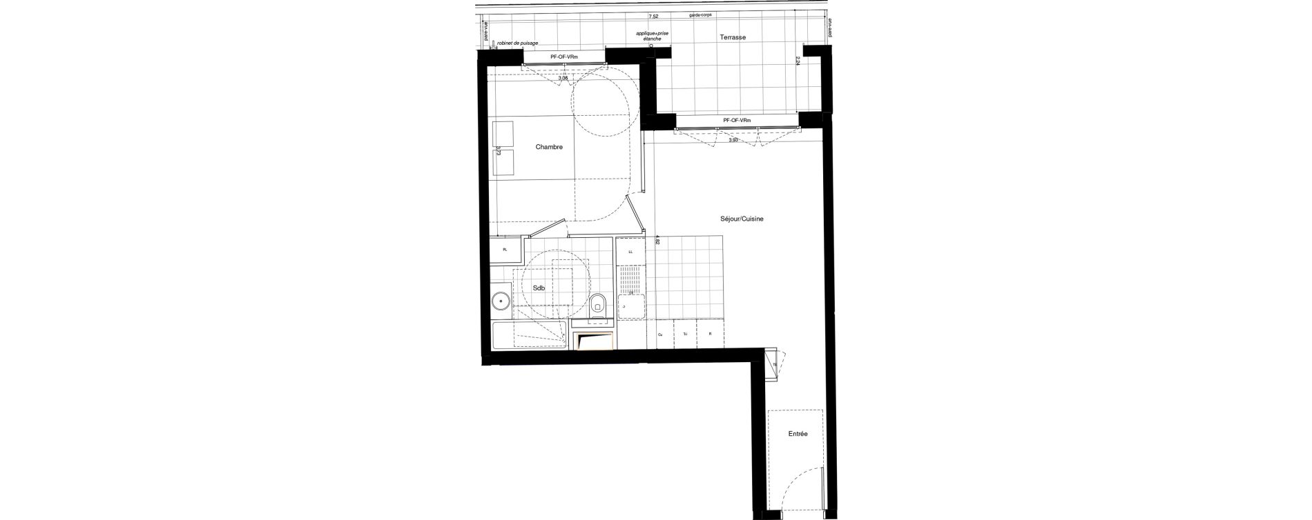 Appartement T2 de 43,70 m2 &agrave; L'Ha&yuml;-Les-Roses Lallier