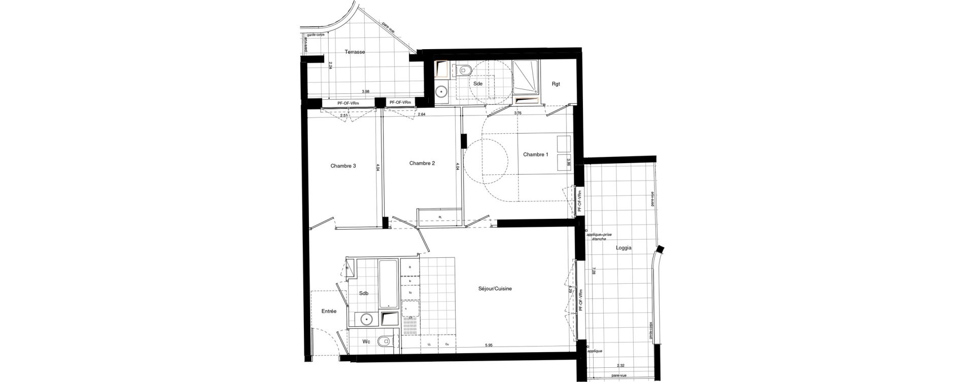 Appartement T4 de 79,50 m2 &agrave; L'Ha&yuml;-Les-Roses Lallier