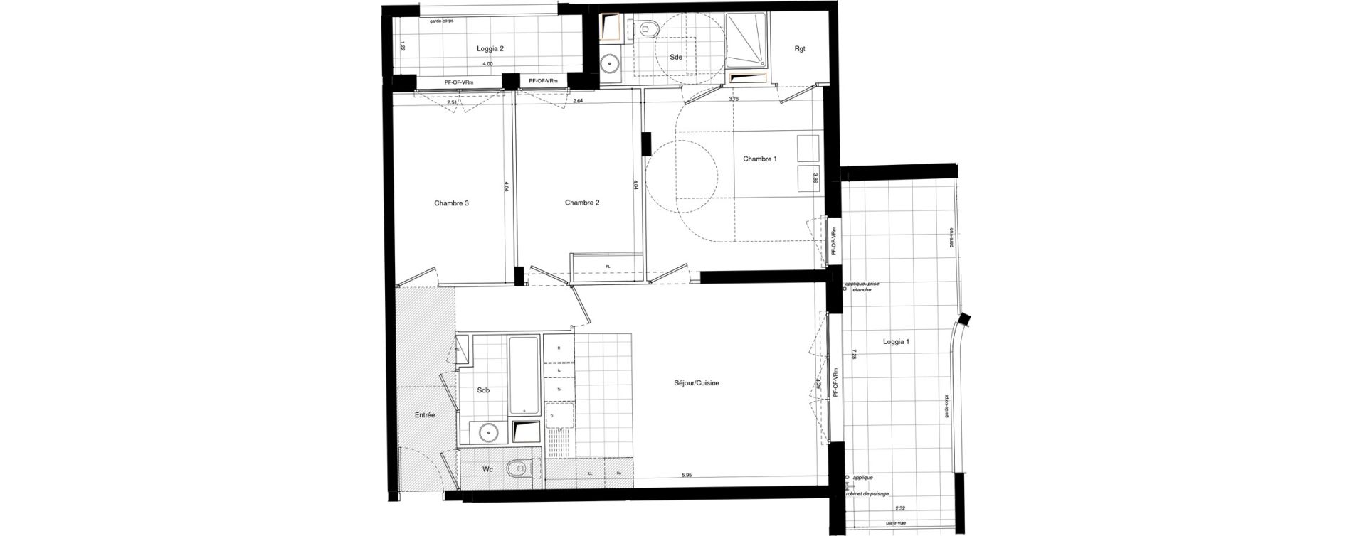 Appartement T4 de 79,50 m2 &agrave; L'Ha&yuml;-Les-Roses Lallier