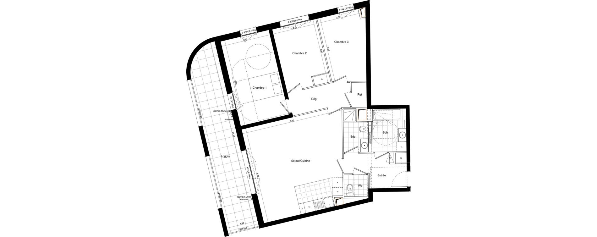 Appartement T4 de 93,10 m2 &agrave; L'Ha&yuml;-Les-Roses Lallier