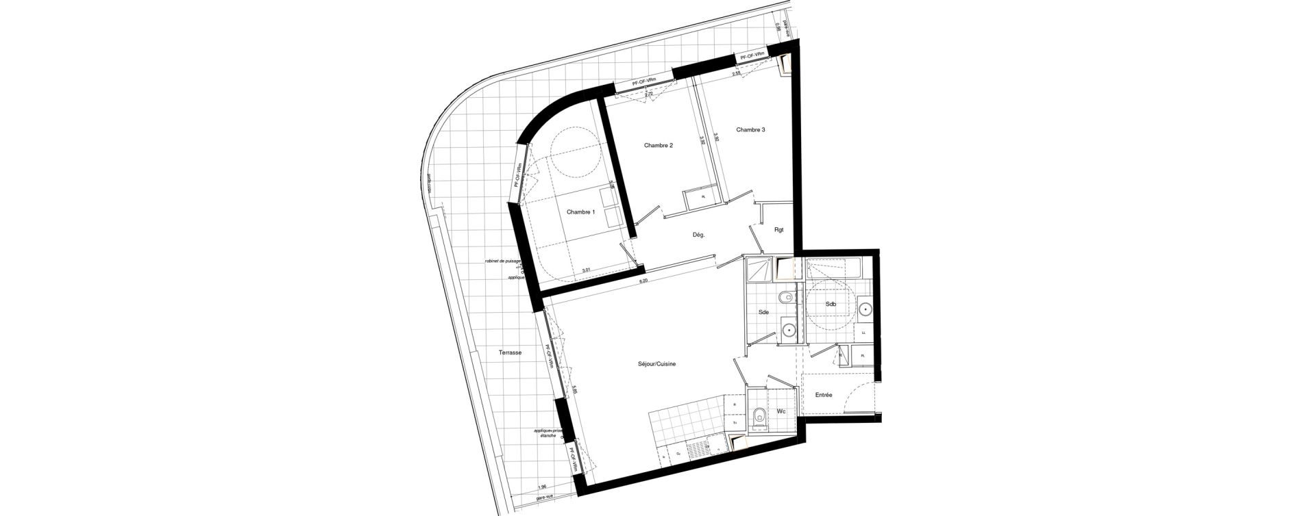 Appartement T4 de 91,40 m2 &agrave; L'Ha&yuml;-Les-Roses Lallier
