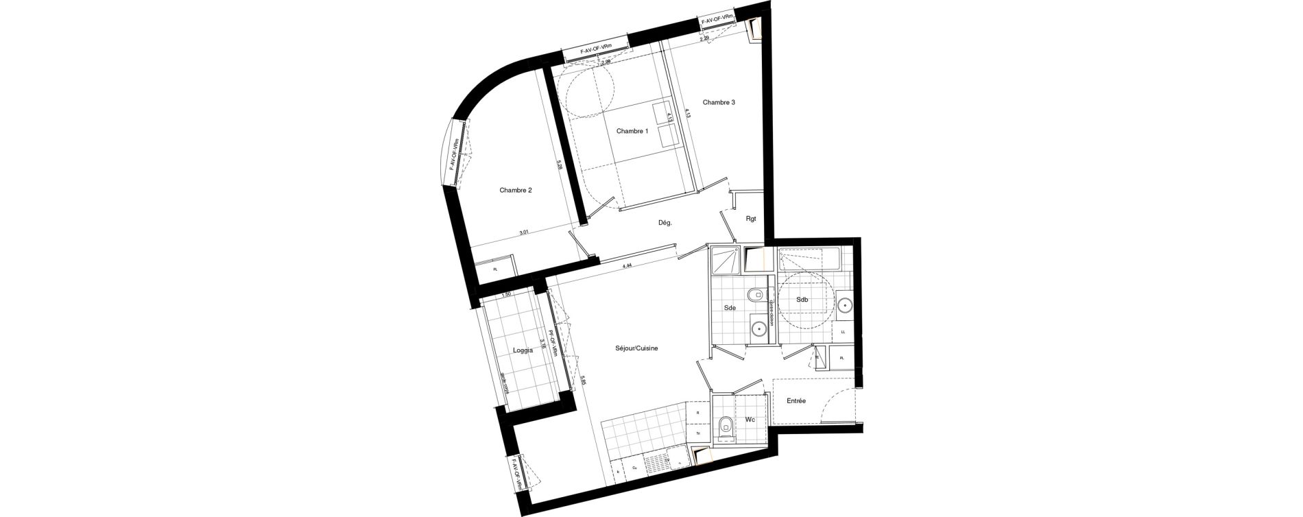 Appartement T4 de 84,90 m2 &agrave; L'Ha&yuml;-Les-Roses Lallier