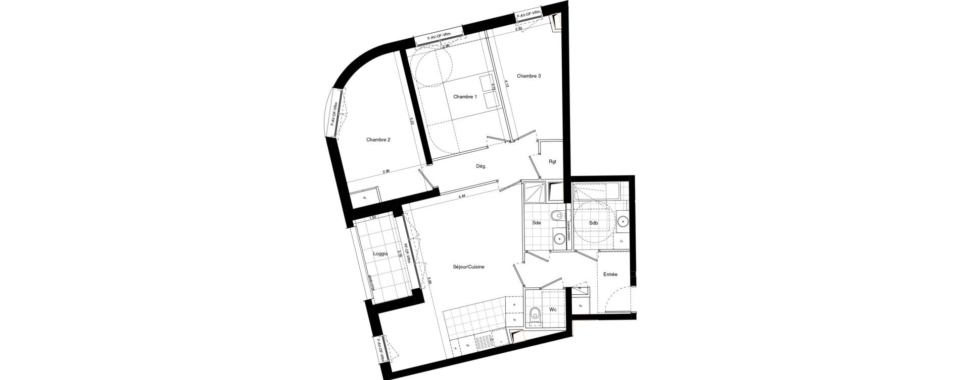 Appartement T4 de 84,80 m2 &agrave; L'Ha&yuml;-Les-Roses Lallier