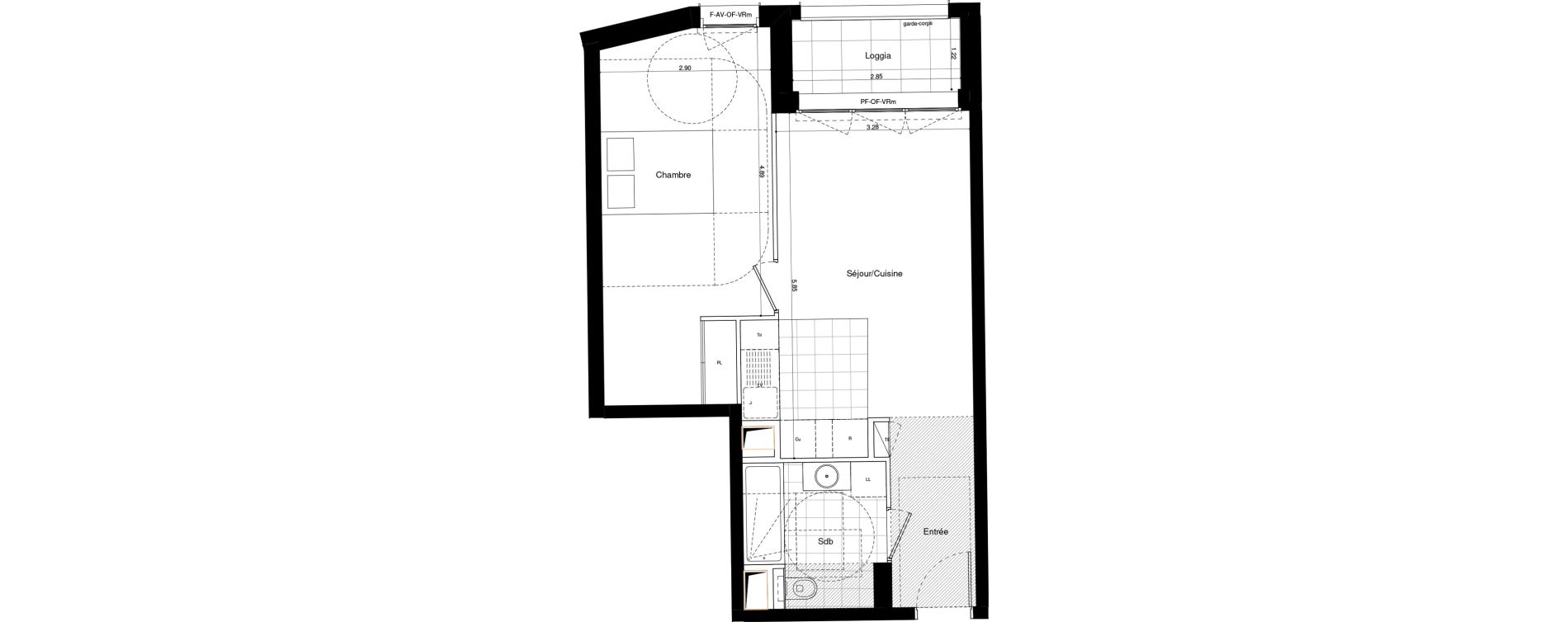 Appartement T2 de 46,30 m2 &agrave; L'Ha&yuml;-Les-Roses Lallier