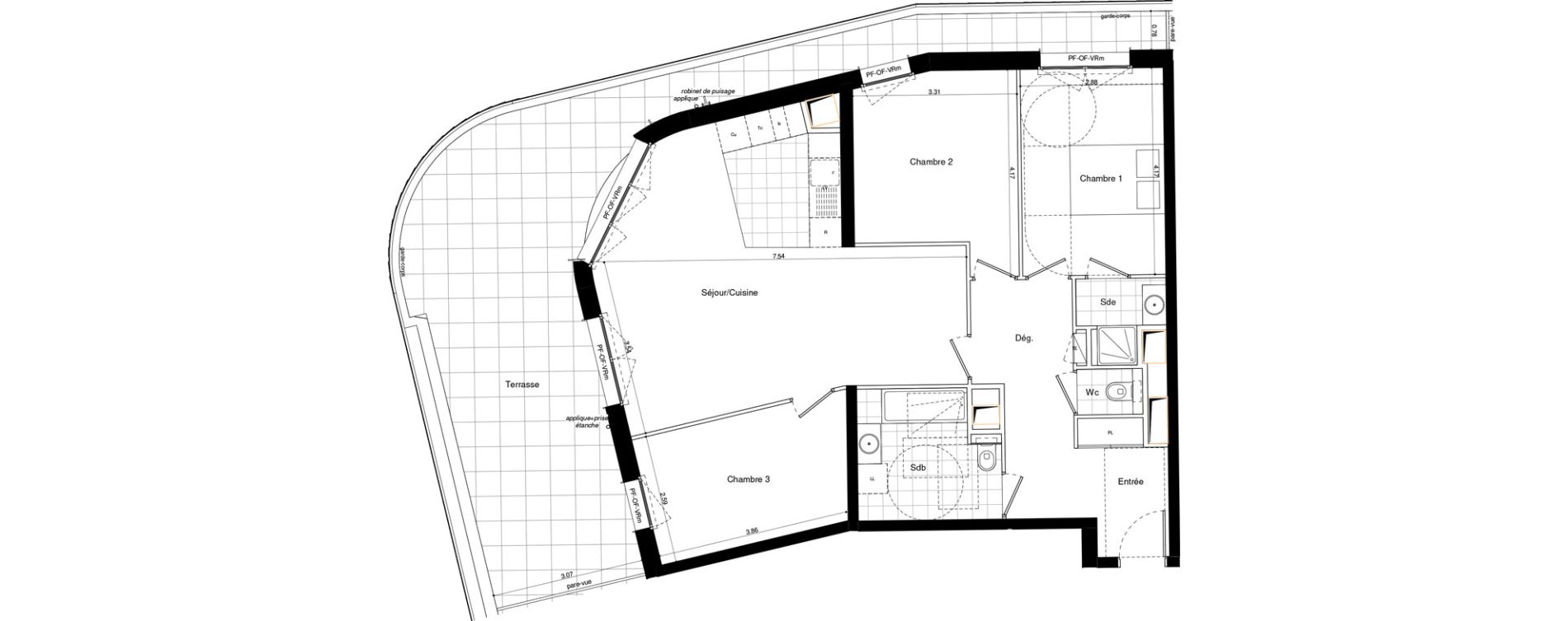 Appartement T4 de 91,40 m2 &agrave; L'Ha&yuml;-Les-Roses Lallier