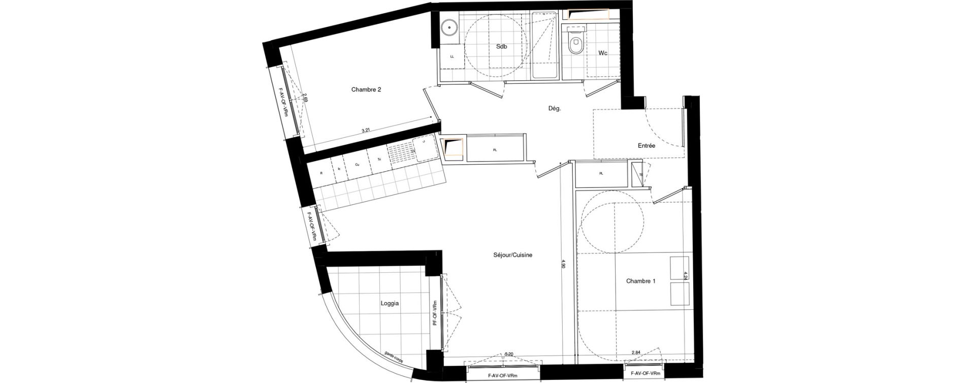 Appartement T3 de 63,40 m2 &agrave; L'Ha&yuml;-Les-Roses Lallier