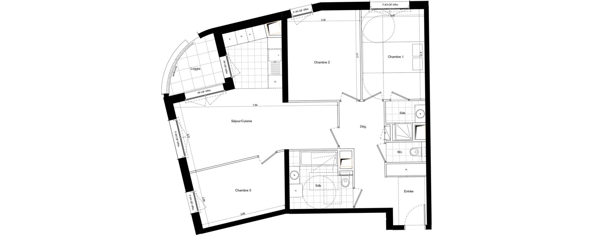 Appartement T4 de 86,90 m2 &agrave; L'Ha&yuml;-Les-Roses Lallier