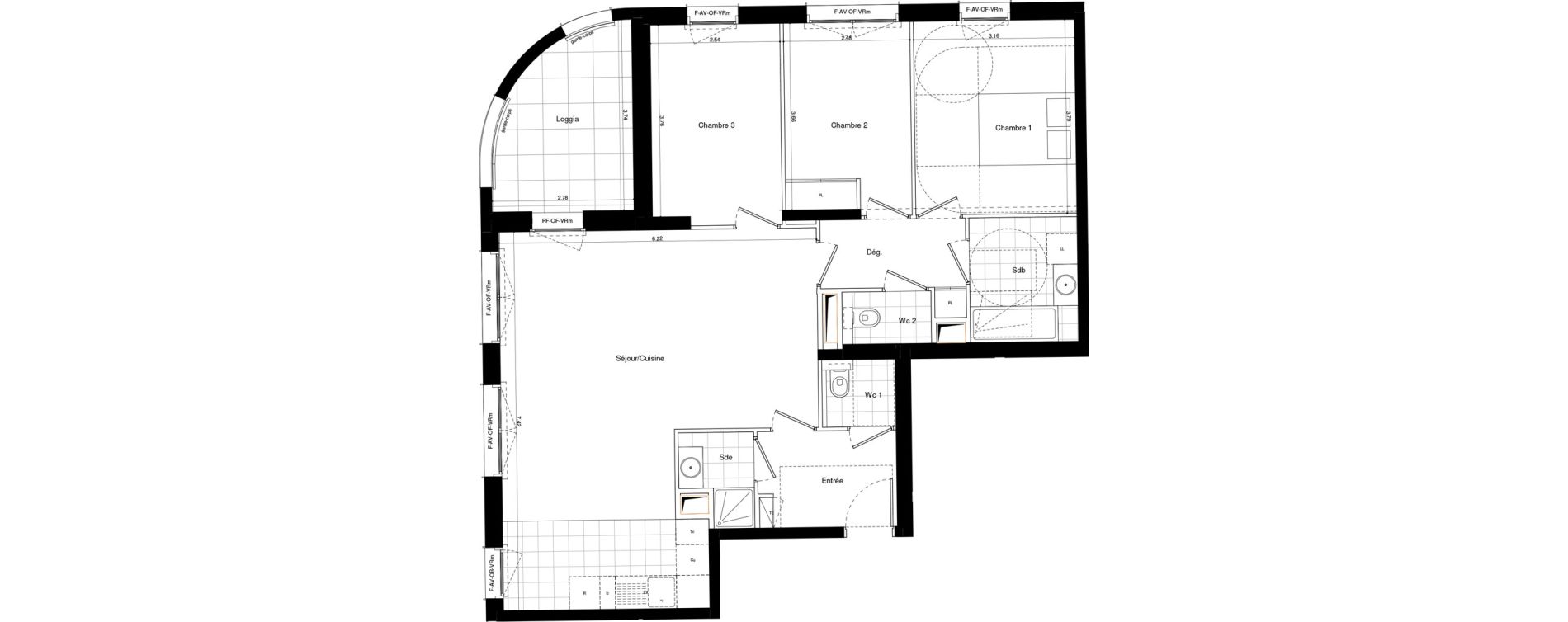 Appartement T4 de 88,60 m2 &agrave; L'Ha&yuml;-Les-Roses Lallier