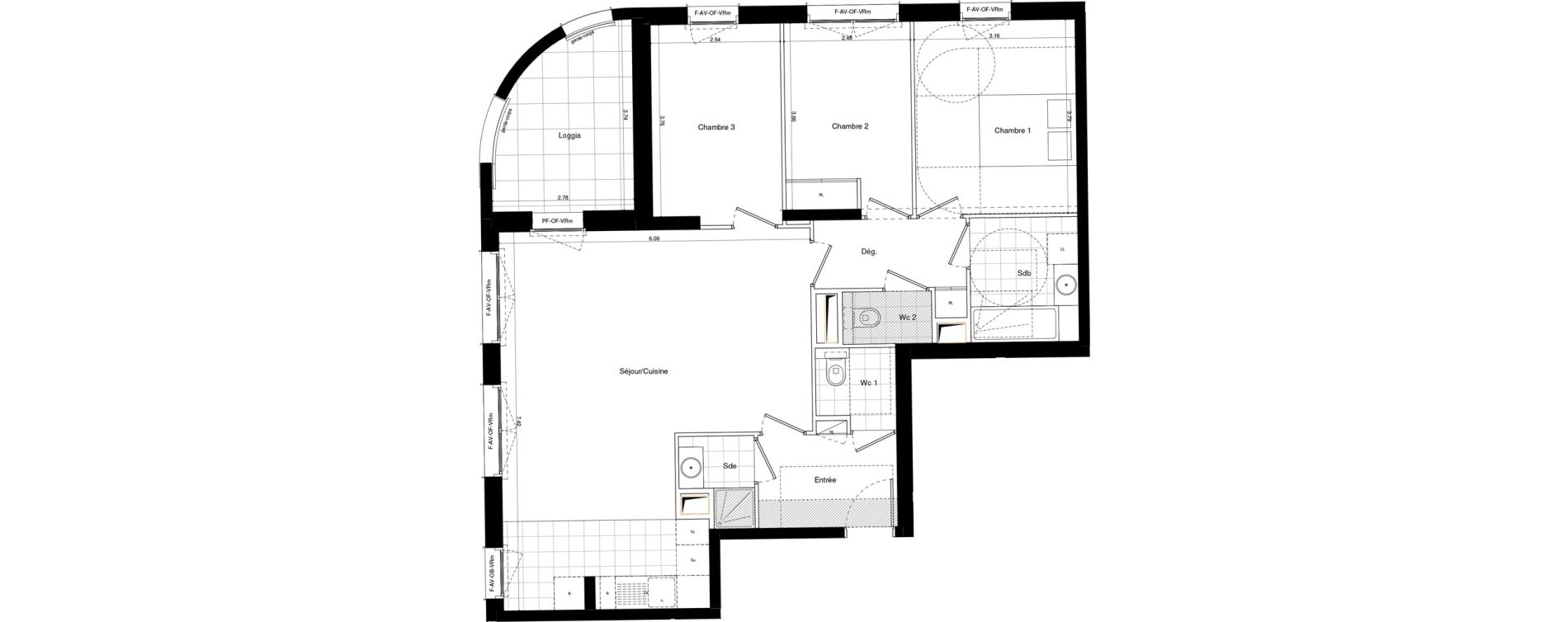 Appartement T4 de 88,70 m2 &agrave; L'Ha&yuml;-Les-Roses Lallier