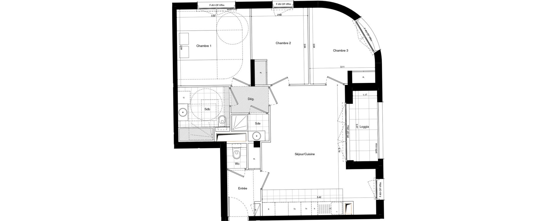 Appartement T4 de 73,30 m2 &agrave; L'Ha&yuml;-Les-Roses Lallier