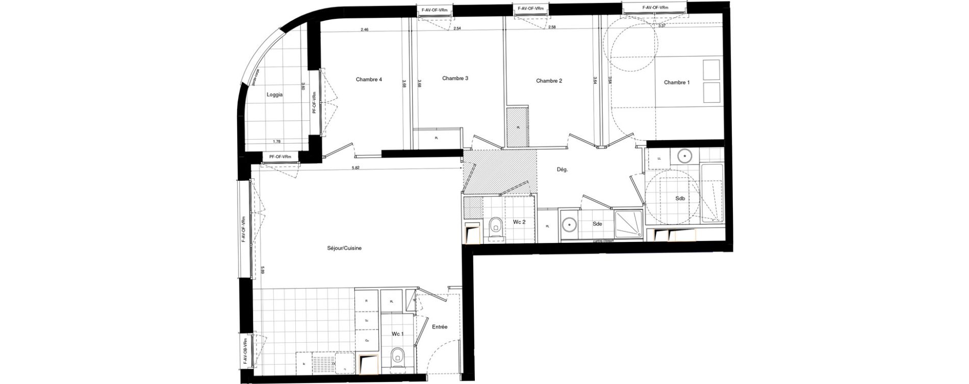Appartement T5 de 90,10 m2 &agrave; L'Ha&yuml;-Les-Roses Lallier