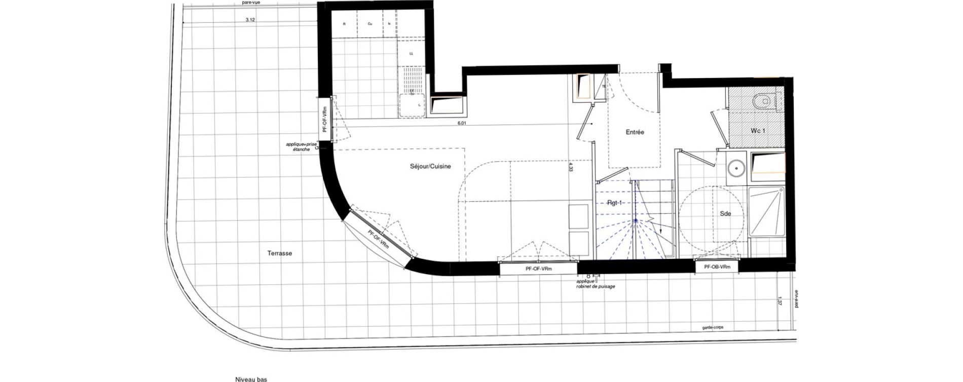 Duplex T4 de 94,70 m2 &agrave; L'Ha&yuml;-Les-Roses Lallier