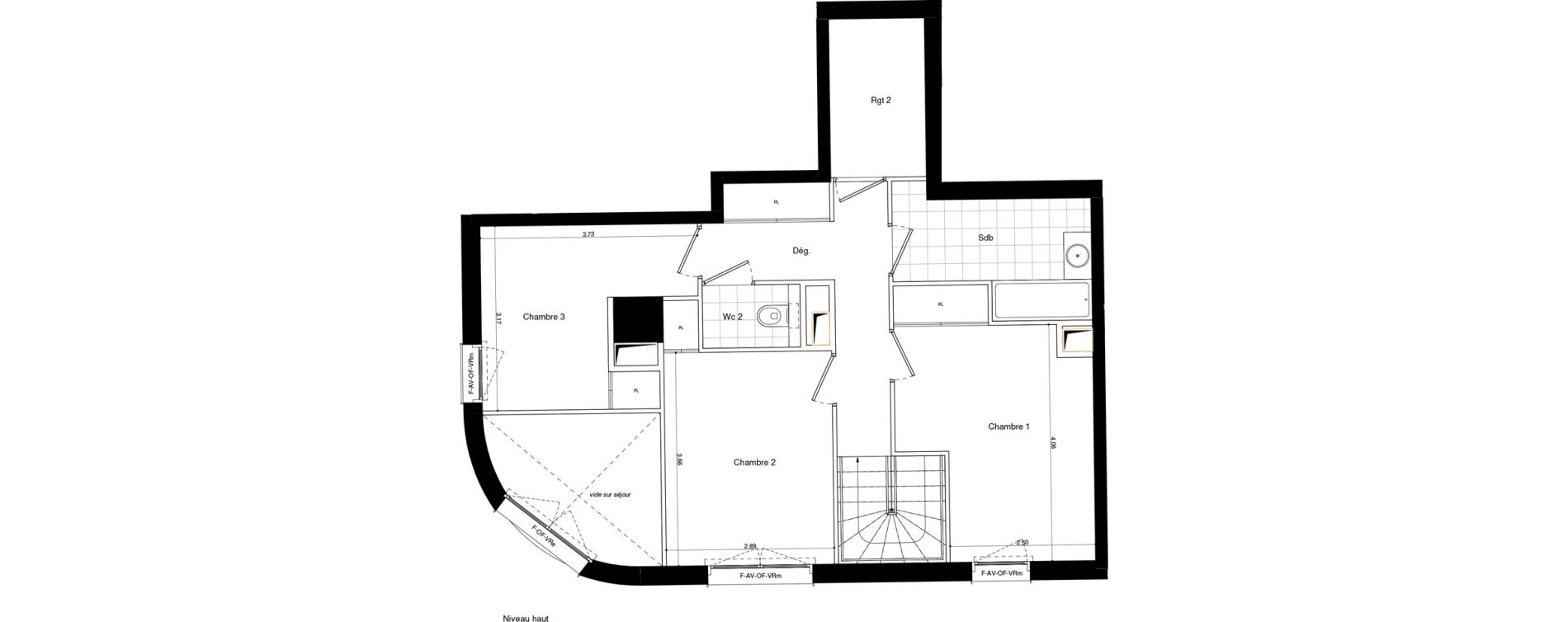 Duplex T4 de 94,70 m2 &agrave; L'Ha&yuml;-Les-Roses Lallier