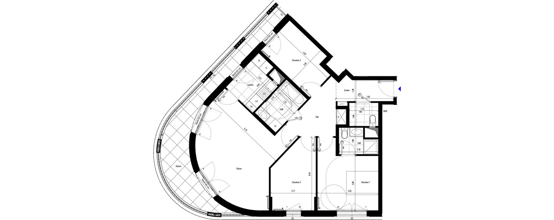 Appartement T4 de 85,51 m2 &agrave; L'Ha&yuml;-Les-Roses Le centre