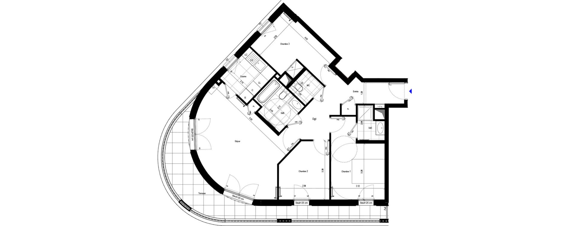 Appartement T4 de 83,97 m2 &agrave; L'Ha&yuml;-Les-Roses Le centre