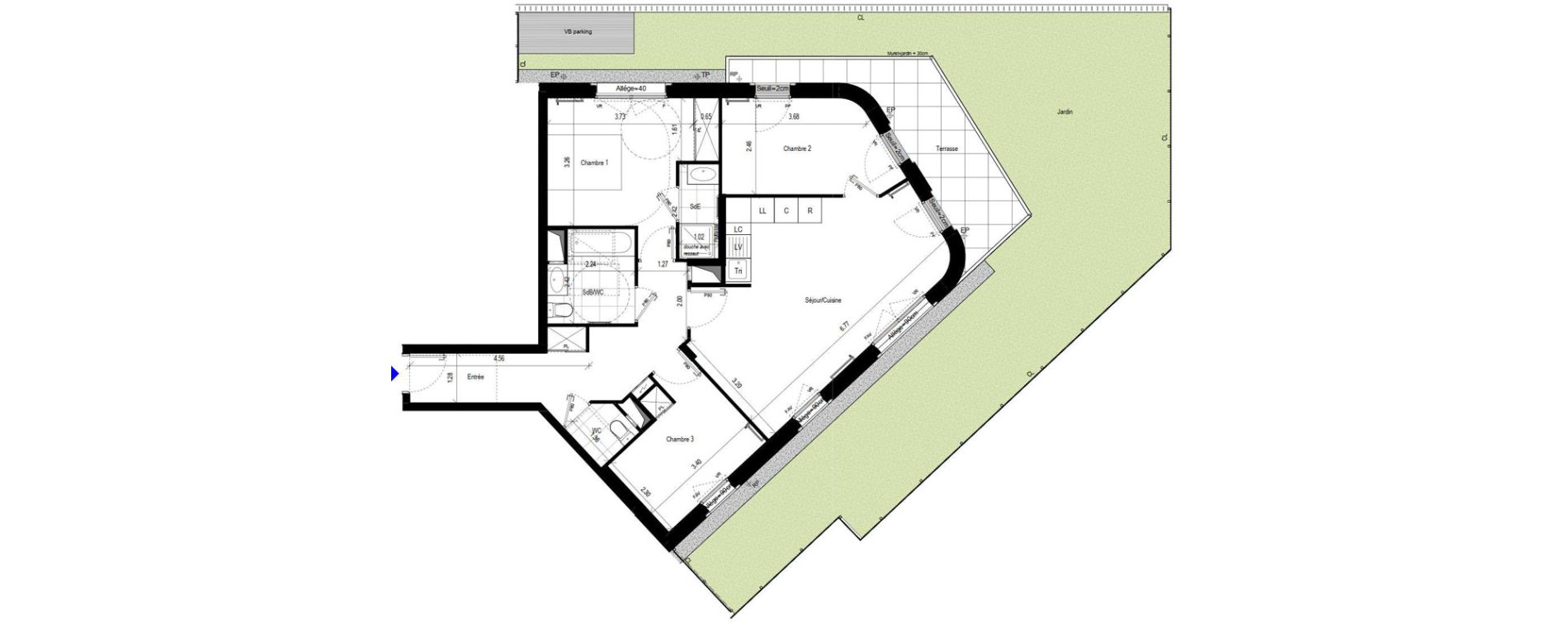 Appartement T4 de 80,42 m2 &agrave; L'Ha&yuml;-Les-Roses Le centre