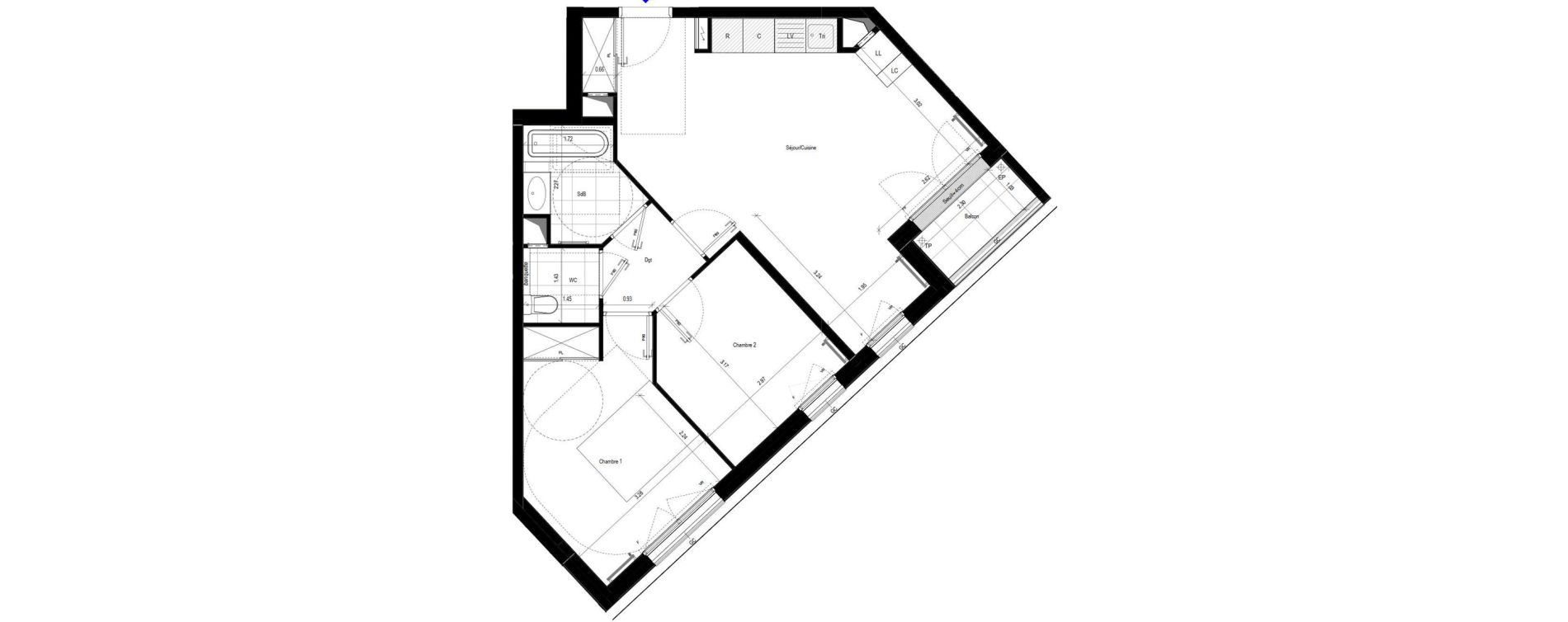 Appartement T3 de 59,69 m2 &agrave; L'Ha&yuml;-Les-Roses Le centre