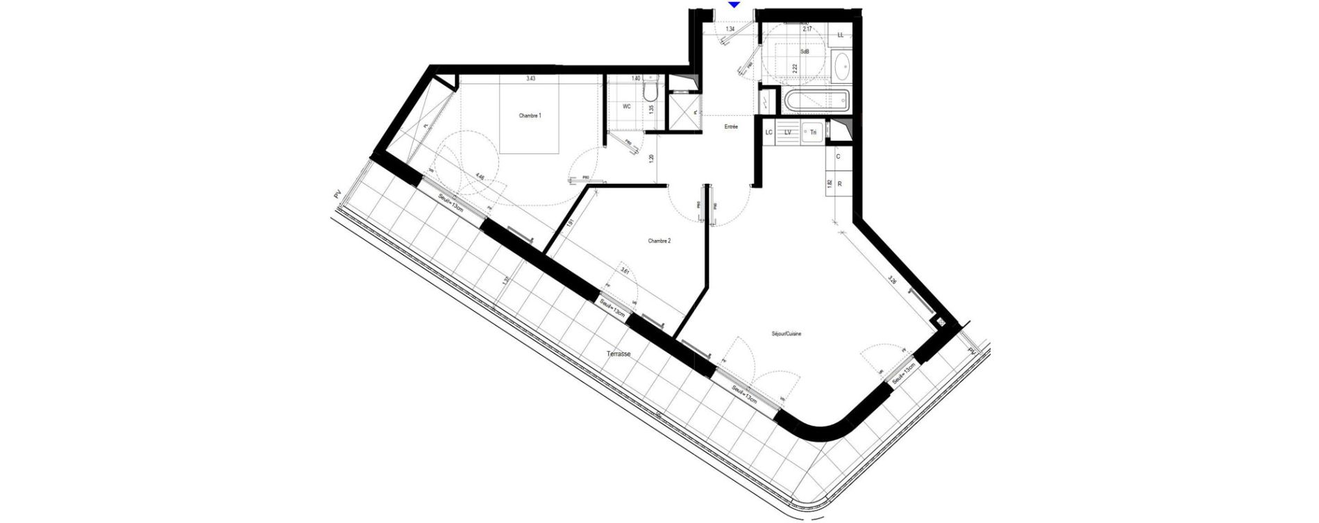 Appartement T3 de 65,09 m2 &agrave; L'Ha&yuml;-Les-Roses Le centre