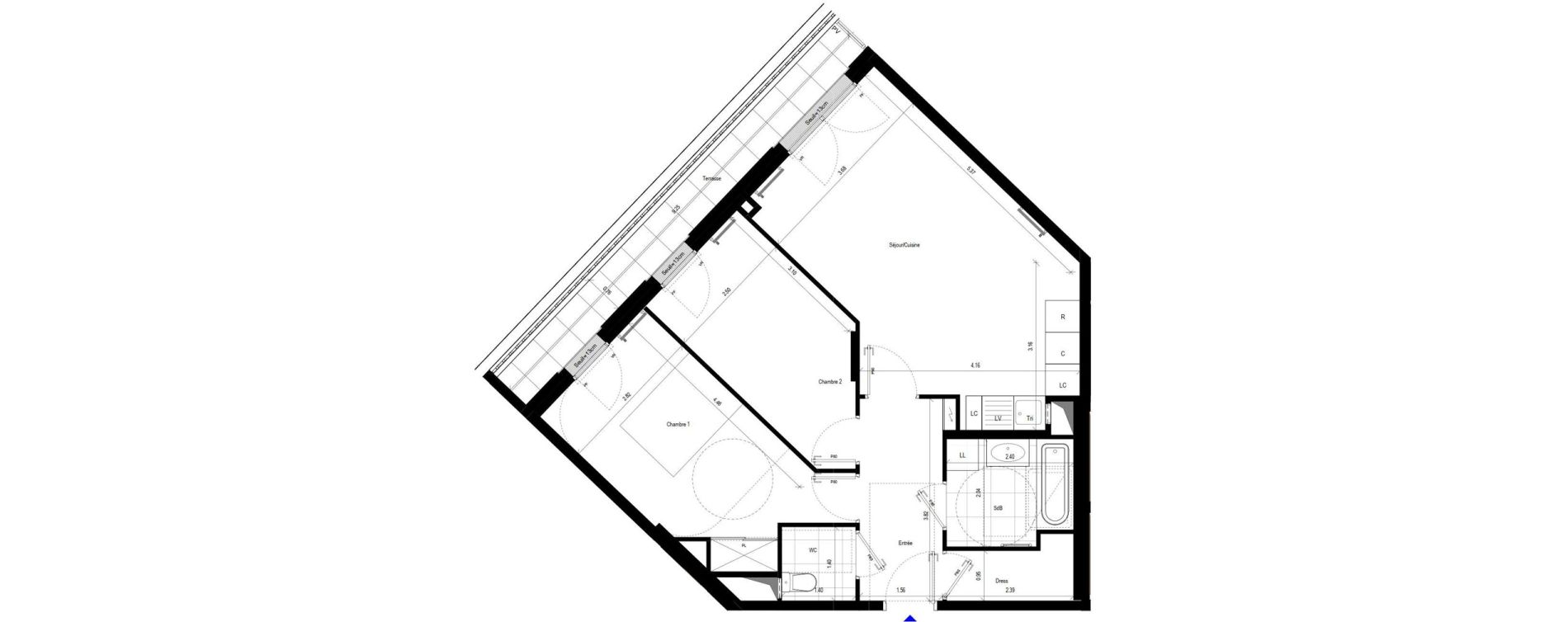 Appartement T3 de 64,25 m2 &agrave; L'Ha&yuml;-Les-Roses Le centre