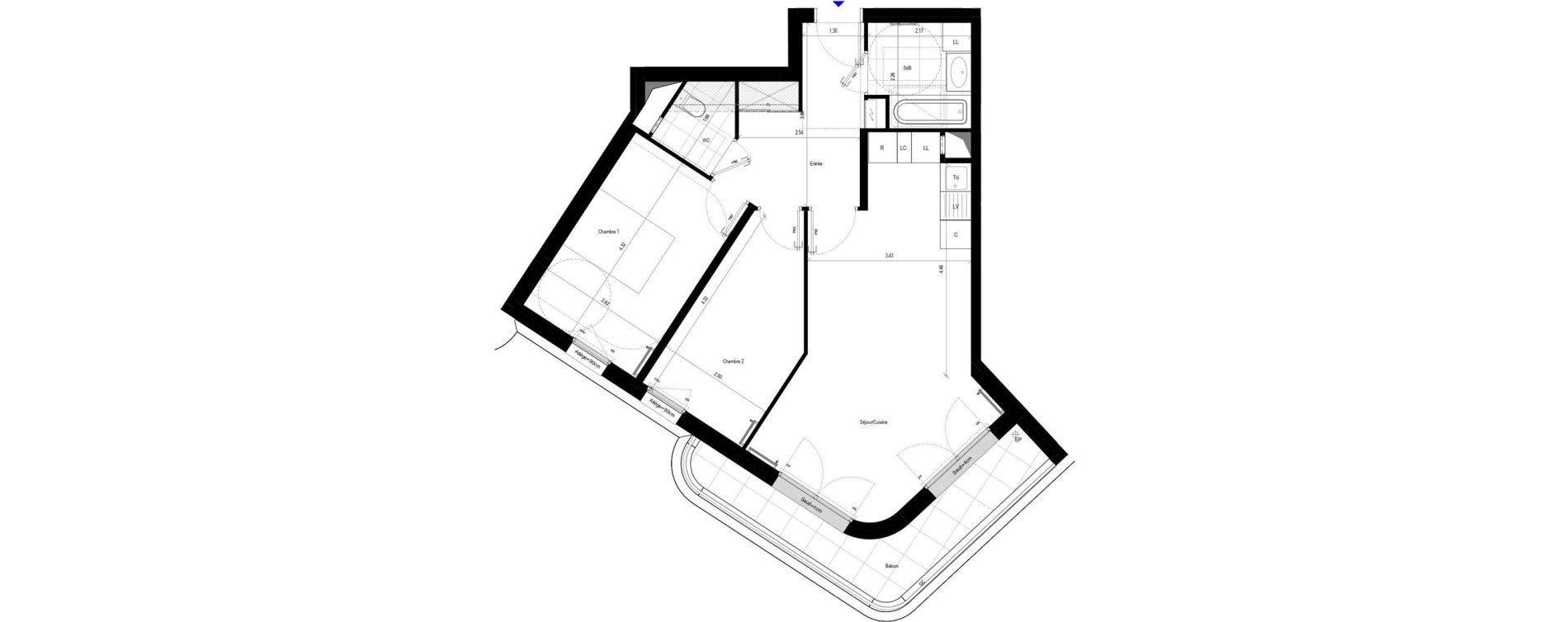 Appartement T3 de 63,74 m2 &agrave; L'Ha&yuml;-Les-Roses Le centre