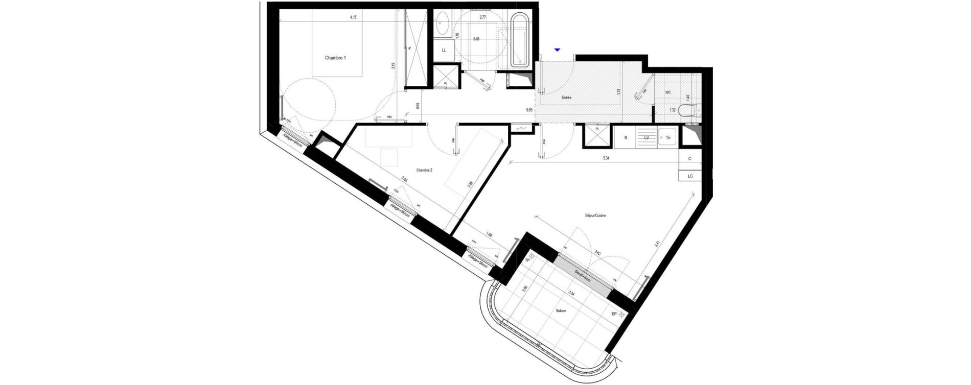 Appartement T3 de 61,08 m2 &agrave; L'Ha&yuml;-Les-Roses Le centre