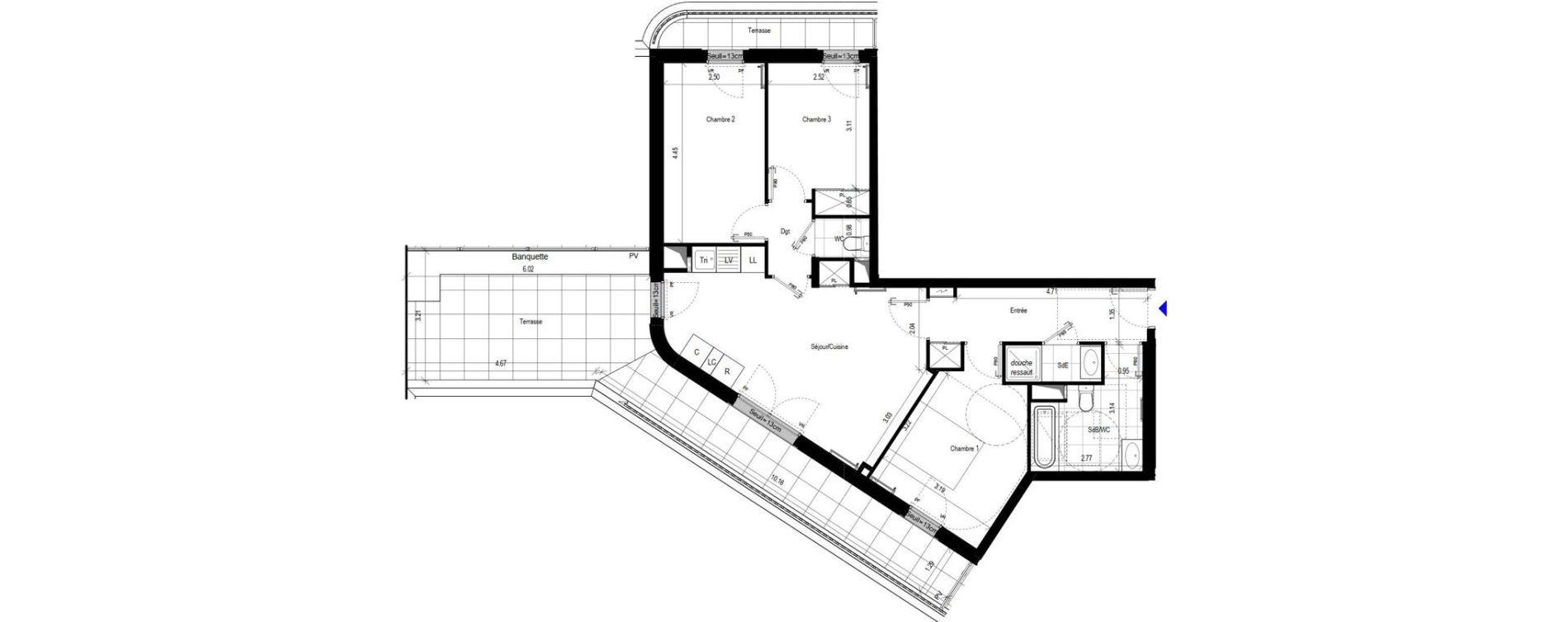 Appartement T4 de 74,85 m2 &agrave; L'Ha&yuml;-Les-Roses Le centre