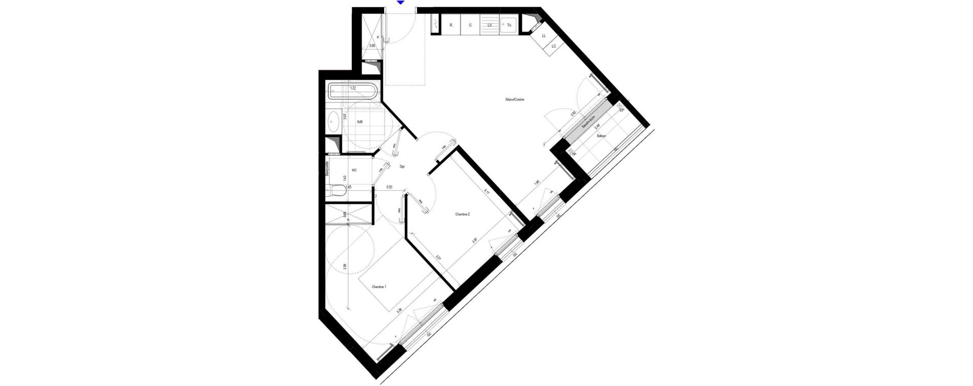 Appartement T3 de 59,69 m2 &agrave; L'Ha&yuml;-Les-Roses Le centre