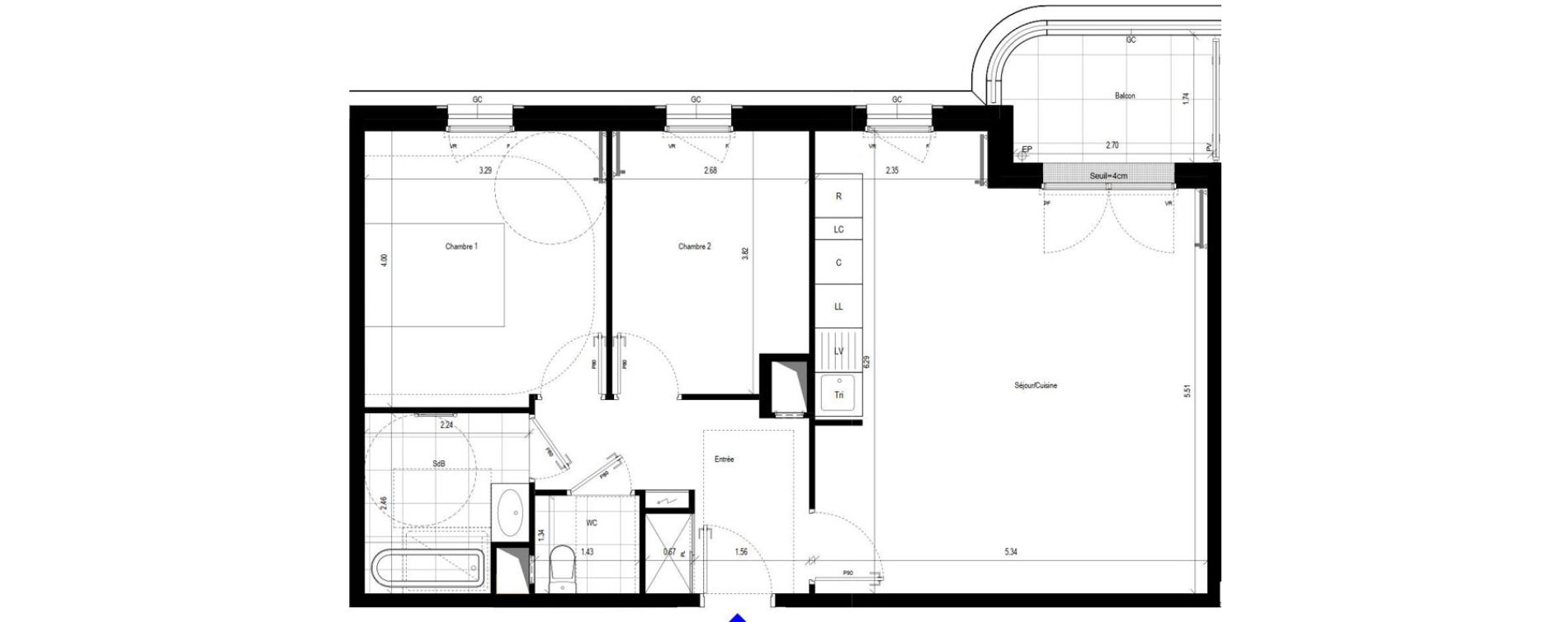 Appartement T3 de 67,04 m2 &agrave; L'Ha&yuml;-Les-Roses Le centre