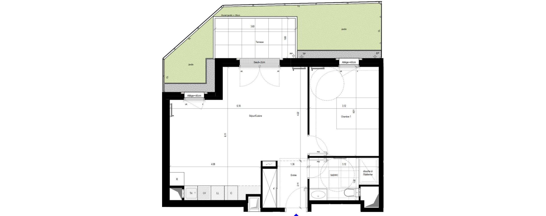 Appartement T2 de 51,14 m2 &agrave; L'Ha&yuml;-Les-Roses Le centre