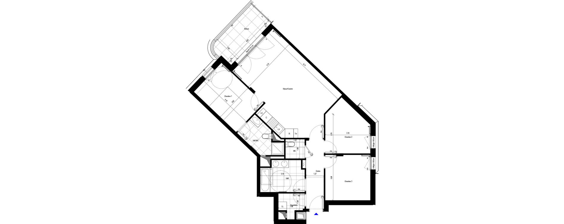 Appartement T4 de 85,91 m2 &agrave; L'Ha&yuml;-Les-Roses Le centre