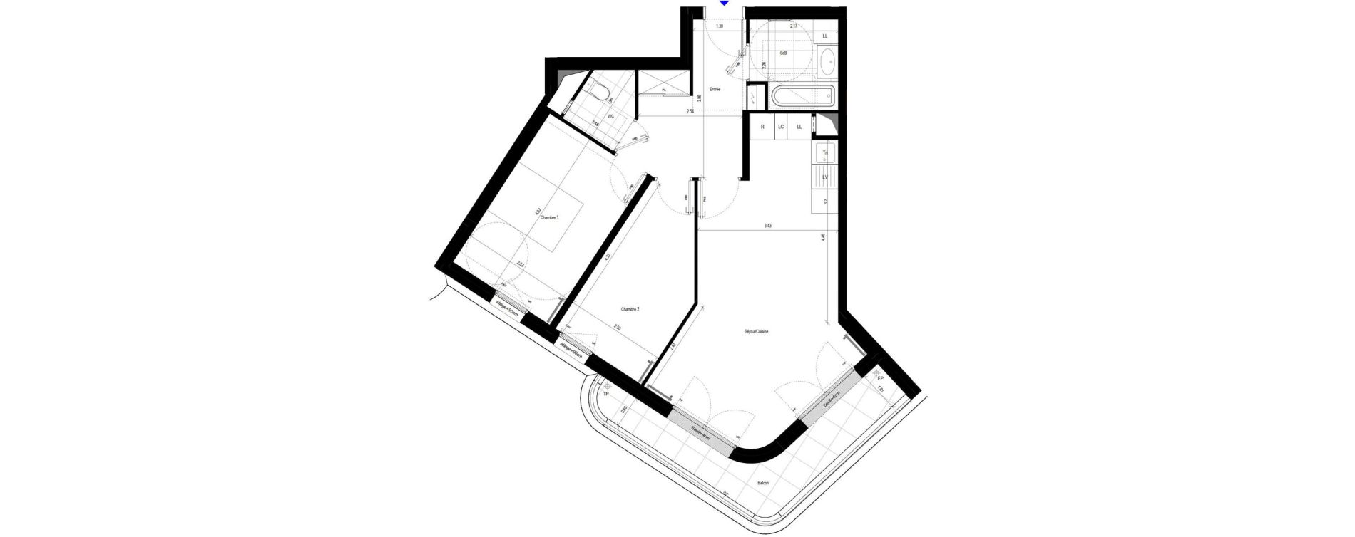 Appartement T3 de 63,74 m2 &agrave; L'Ha&yuml;-Les-Roses Le centre