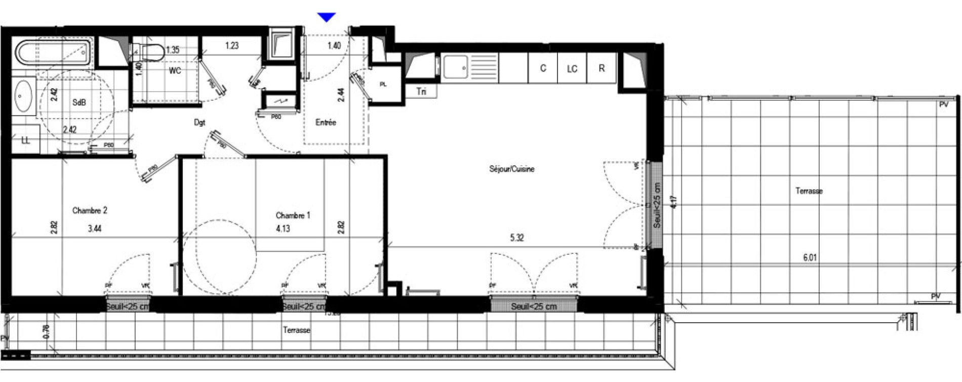 Appartement T3 de 63,51 m2 &agrave; L'Ha&yuml;-Les-Roses Le centre
