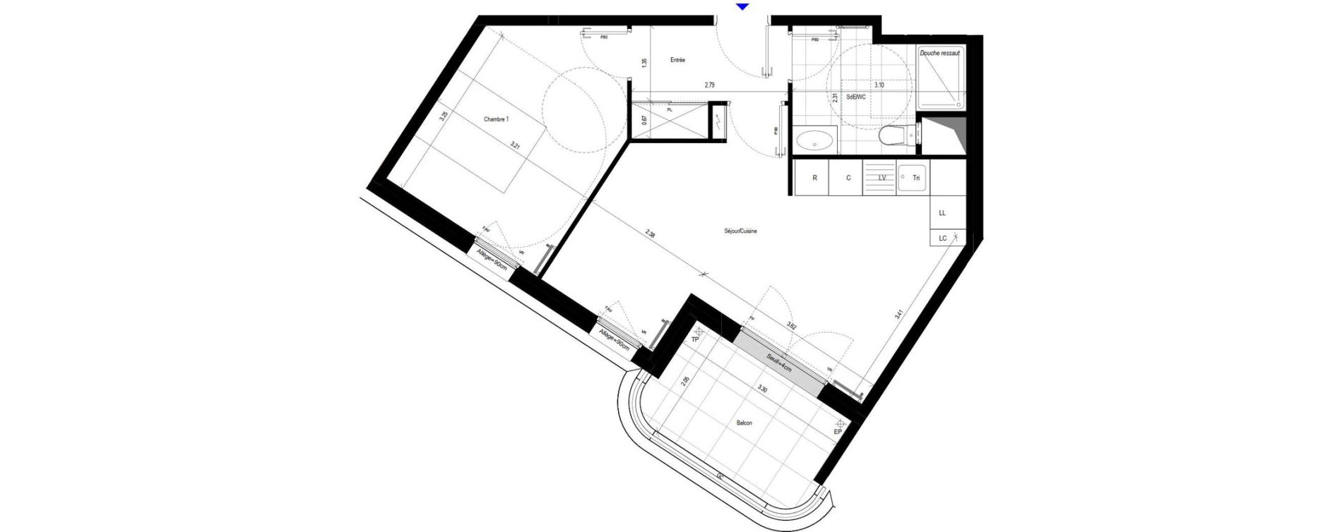 Appartement T2 de 46,35 m2 &agrave; L'Ha&yuml;-Les-Roses Le centre