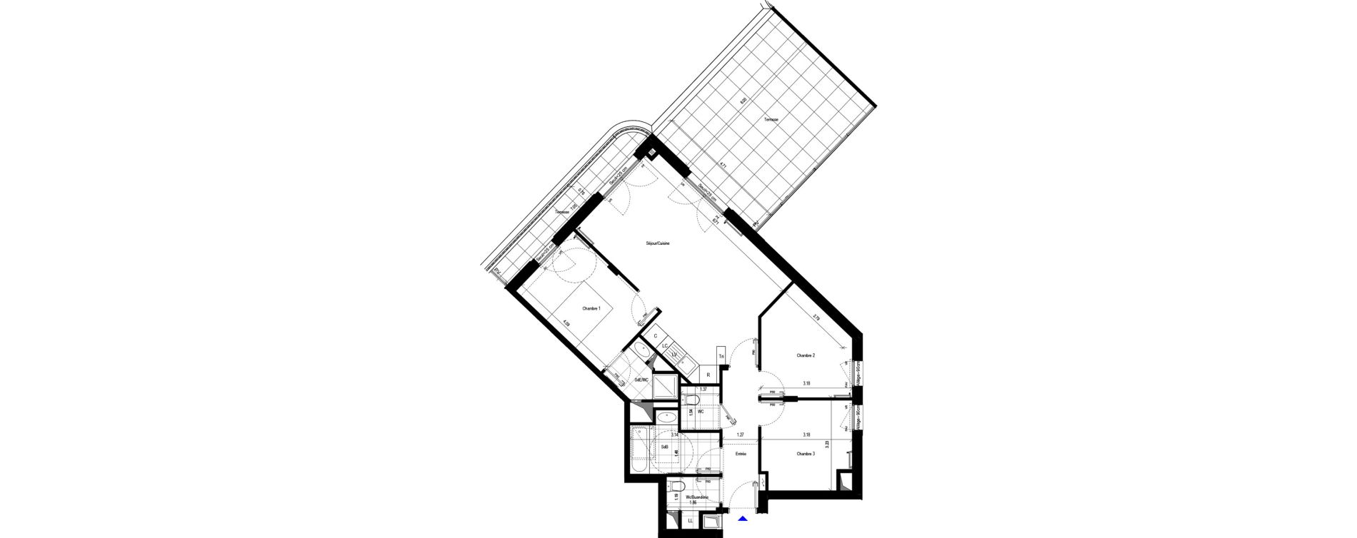Appartement T4 de 81,70 m2 &agrave; L'Ha&yuml;-Les-Roses Le centre