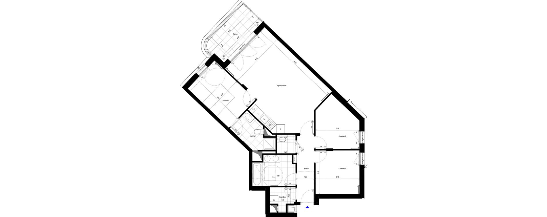 Appartement T4 de 86,02 m2 &agrave; L'Ha&yuml;-Les-Roses Le centre