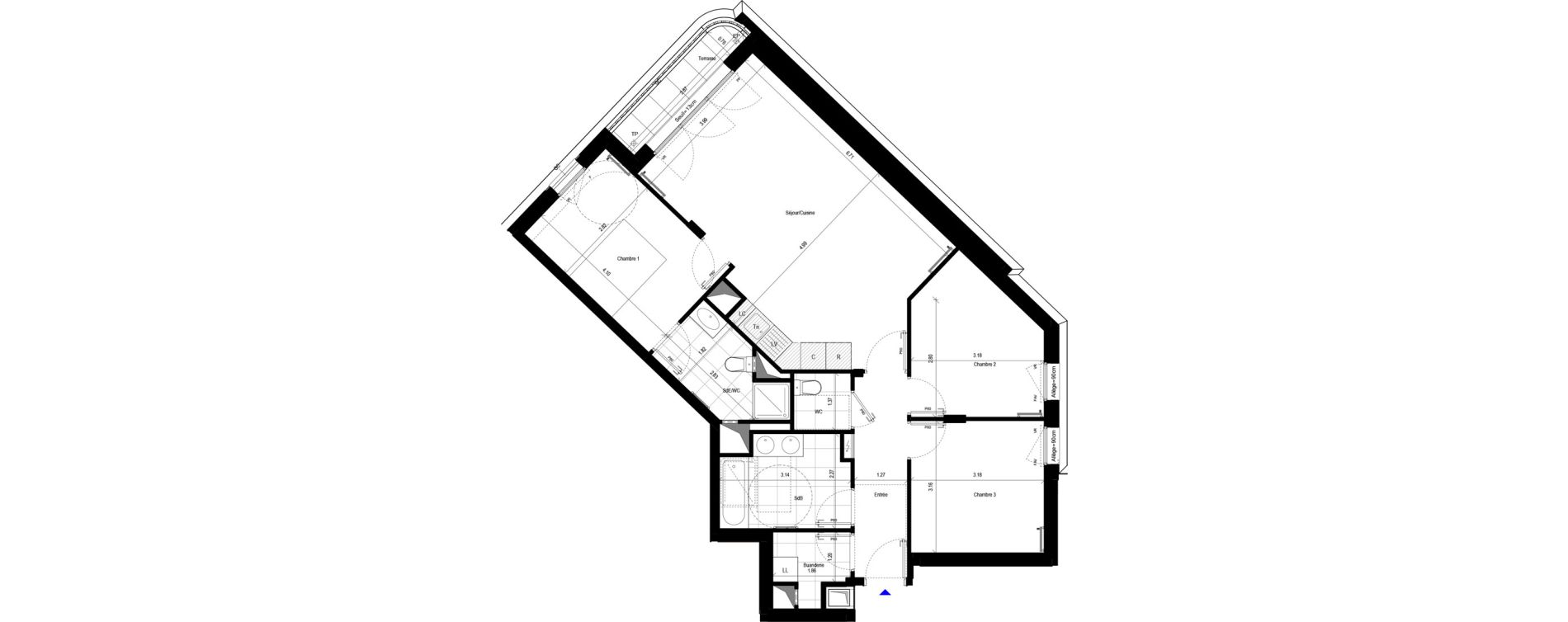 Appartement T4 de 84,48 m2 &agrave; L'Ha&yuml;-Les-Roses Le centre