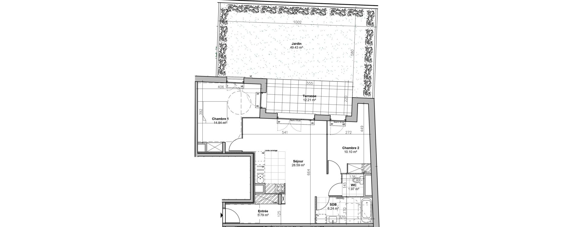 Appartement T3 de 67,53 m2 &agrave; L'Ha&yuml;-Les-Roses Le centre
