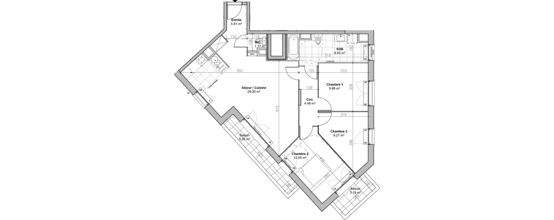 Appartement T4 de 80,58 m2 &agrave; L'Ha&yuml;-Les-Roses Le centre